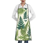 WBQLSL Encyclopedia of Ferns A patterned chef's apron perfect for baking and gardening perfect for kitchen aprons and bakers