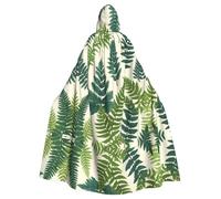 WBQLSL Encyclopedia of Ferns Halloween cape masquerade hooded cape rave party costume (length 147 cm/hood height 38 cm)