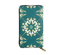 WBQLSL Exotic style floral Zipper leather wallet, 7.5 * 4.1 inch long clutch bag, multiple compartments and large capacity, a good gift for friends