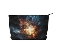 WBQLSL explosion of the earth Pattern cosmetic bag - lightweight and compact zipper closure clutch, daily cosmetic storage bag