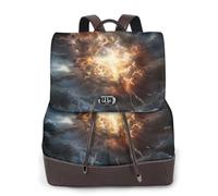 WBQLSL explosion of the earth Printed women's backpack suitable for work, travel, and business trips