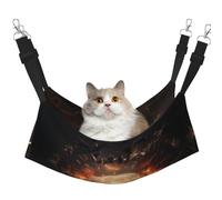 WBQLSL Explosion on Earth Medium Printed cat cage Hanging Hammock - Suitable for Cats, Ferrets, Puppies, Rabbits, Small Animals