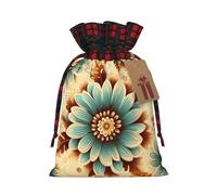 WBQLSL extravagance of silk and flowers Burlap gift bag - 8.3x11.8 inch drawstring bag Party decoration supplies
