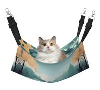 WBQLSL Fallen Leaves on a Tranquil Lake Medium Printed cat cage Hanging Hammock - Suitable for Cats, Ferrets, Puppies, Rabbits, Small Animals