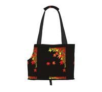 WBQLSL Falling maple leaves Patterned Pet Travel Bag - Small Pet Shoulder Bag for Cars and People
