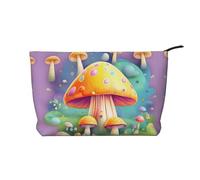 WBQLSL Fantasy Dream Mushroom Pattern cosmetic bag - lightweight and compact zipper closure clutch, daily cosmetic storage bag