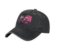 WBQLSL Fault Botany One Size Print Cowboy hat - Adjustable, Suitable for Hiking, Traveling and Various Occasions. Black