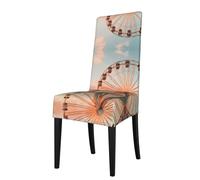 WBQLSL Ferris wheel beautiful sky Patterned dining chair covers with backrests removable and washable 20 x 18 inches