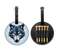 WBQLSL Fierce Wolf Head Fashionable Printed Golf tee Storage Bag - Lightweight Design for Quick tee Storage
