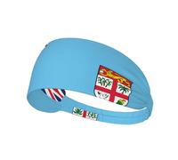 WBQLSL Fiji Flag Elastic Exercise Headband for Unisex Adults, One Size, 22.5mm Width, Polyester