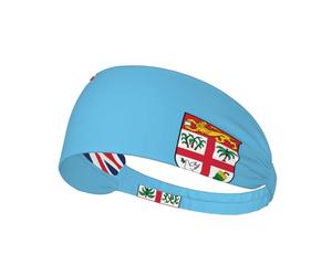 WBQLSL Fiji Flag Elastic Exercise Headband for Unisex Adults, One Size, 22.5mm Width, Polyester
