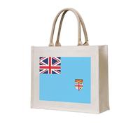 WBQLSL Fiji Flag Printed Canvas Tote | Lightweight Storage Bag Perfect for the Beach, Picnics, and Everyday Shopping