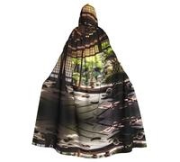 WBQLSL Finding a place of purity Printed Cape Robe - Masquerade Cape with Hood