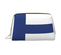 WBQLSL Finnish Flag Leather Makeup Bag Cosmetic Storage Bag Suitable for Carrying Cosmetics with You