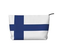 WBQLSL Finnish flag Printed corduroy cosmetic bag - travel essential cosmetic storage bag
