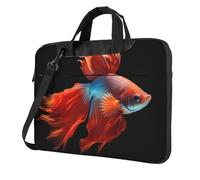 WBQLSL fish with a sad heart 15.6 inch Printing laptop crossbody bag and briefcase, easy to carry for business trips and work