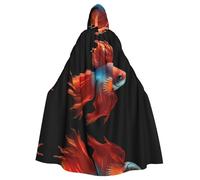 WBQLSL fish with a sad heart Printed Hooded Cape - Holiday Party/Carnival Cosplay Costume Suitable for Adults and Children