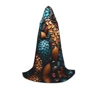 WBQLSL fishscale pattern Patterned L Wizard Cape, Suitable for Adults & Teens Cosplay, Full Size Range S, M, L