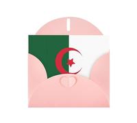 WBQLSL Flag of Algeria Pink Pattern Cards - Perfect for Valentine's Day and anniversaries, expressing love and blessings