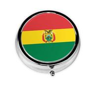 WBQLSL Flag of Bolivia Mini medicine box with three compartments, small round medicine box, portable