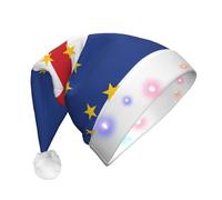 WBQLSL Flag of Cape VerdeChristmas hat with LED lights, perfect for costume parties, stage performances, and school events.