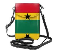 WBQLSL Flag of Ghana Printed Crossbody Bag, Extended Adjustable Shoulder Strap, Multiple Compartments, Key and Cosmetic Storage Pouch