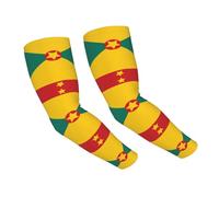 WBQLSL Flag of Grenada Printed ice silk sleeves, summer thin breathable arm guards, elastic and comfortable