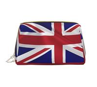 WBQLSL Flag of Hawaii American Leather makeup bag, portable large-capacity makeup storage bag, carry-on travel with pocket makeup bag