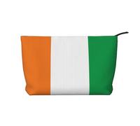 WBQLSL Flag of Ivory Coast Pattern cosmetic bag - lightweight and compact zipper closure clutch, daily cosmetic storage bag