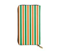 WBQLSL Flag of Ivory Coast Zipper leather wallet, 7.5 * 4.1 inch long clutch bag, multiple compartments and large capacity, a good gift for friends
