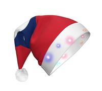 WBQLSL Flag of LaosChristmas hat with LED lights, perfect for costume parties, stage performances, and school events.