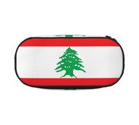 WBQLSL Flag of Lebanon Printed Pencil case - Multi-Layer partition Pencil case, Suitable for Storing Campus Office Stationery