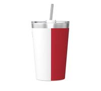 WBQLSL Flag of Malta Insulated Straw Cup Ideal for Gym use or Carrying on The go