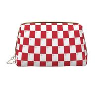 WBQLSL Flag of Malta Leather makeup bag, portable large-capacity makeup storage bag, carry-on travel with pocket makeup bag