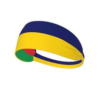 WBQLSL Flag of Mauritius Elastic Exercise Headband for Unisex Adults, One Size, Polyester, 22.5mm Width