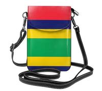 WBQLSL Flag of Mauritius Printed Crossbody Bag, Extended Adjustable Shoulder Strap, Multiple Compartments, Key and Cosmetic Storage Pouch