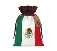 WBQLSL Flag of Mexico Burlap gift bag - 8.3x11.8 inch drawstring bag Party decoration supplies