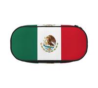 WBQLSL Flag of Mexico Large capacity pencil bag, multi-layer partition stationery storage bag - unisex learning office supplies