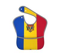 WBQLSL Flag of Moldova Patterned bibs for babies aged 0-3 years, feeding bibs, and drool-proof bibs.