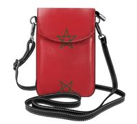 WBQLSL Flag of Morocco Printed Crossbody Bag, Extended Adjustable Shoulder Strap, Multiple Compartments, Key and Cosmetic Storage Pouch