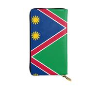WBQLSL Flag of Namibia Zipper leather wallet, 7.5 * 4.1 inch long clutch bag, multiple compartments and large capacity, a good gift for friends