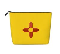 WBQLSL Flag of New Mexico Patterned travel cosmetic bag, multifunctional storage bag, specially designed for daily necessities storage,