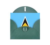 WBQLSL Flag of Saint Lucia Dark Green Pattern Cards - Perfect for Valentine's Day and anniversaries, expressing love and blessings
