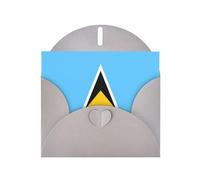 WBQLSL Flag of Saint Lucia Gray Pattern Cards - Perfect for Valentine's Day and anniversaries, expressing love and blessings