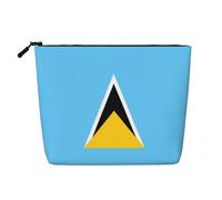 WBQLSL Flag of Saint Lucia Patterned travel cosmetic bag, multifunctional storage bag, specially designed for daily necessities storage, Black, One Size