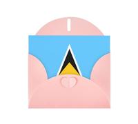 WBQLSL Flag of Saint Lucia Pink Pattern Cards - Perfect for Valentine's Day and anniversaries, expressing love and blessings