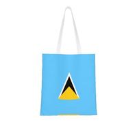 WBQLSL Flag of Saint Lucia Shopping Bag, Unisex Hand Tote Lightweight Canvas Bag, Suitable for Shopping, Event Promotion, Travel, Work Reusable Tote Bag,