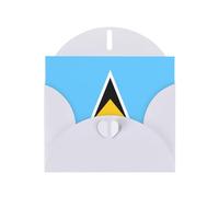 WBQLSL Flag of Saint Lucia White Pattern Cards - Perfect for Valentine's Day and anniversaries, expressing love and blessings