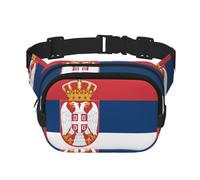 WBQLSL Flag of Serbia Patterned Stylish Waist Bag, Lightweight Travel Sports Bag, Waterproof and wear-Resistant