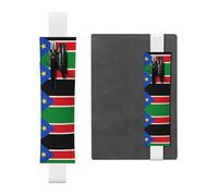 WBQLSL Flag of South Sudan Adjustable leather pen holder bookmark, journal bookmark leather pen holder, perfect for back to school Christmas gifts,